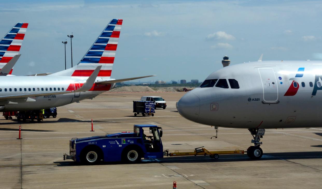 An A321 operated by American Airlines.