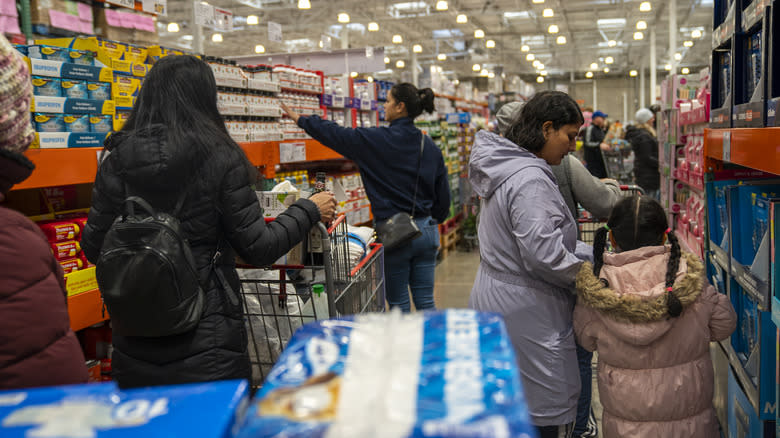 Costco shoppers in store