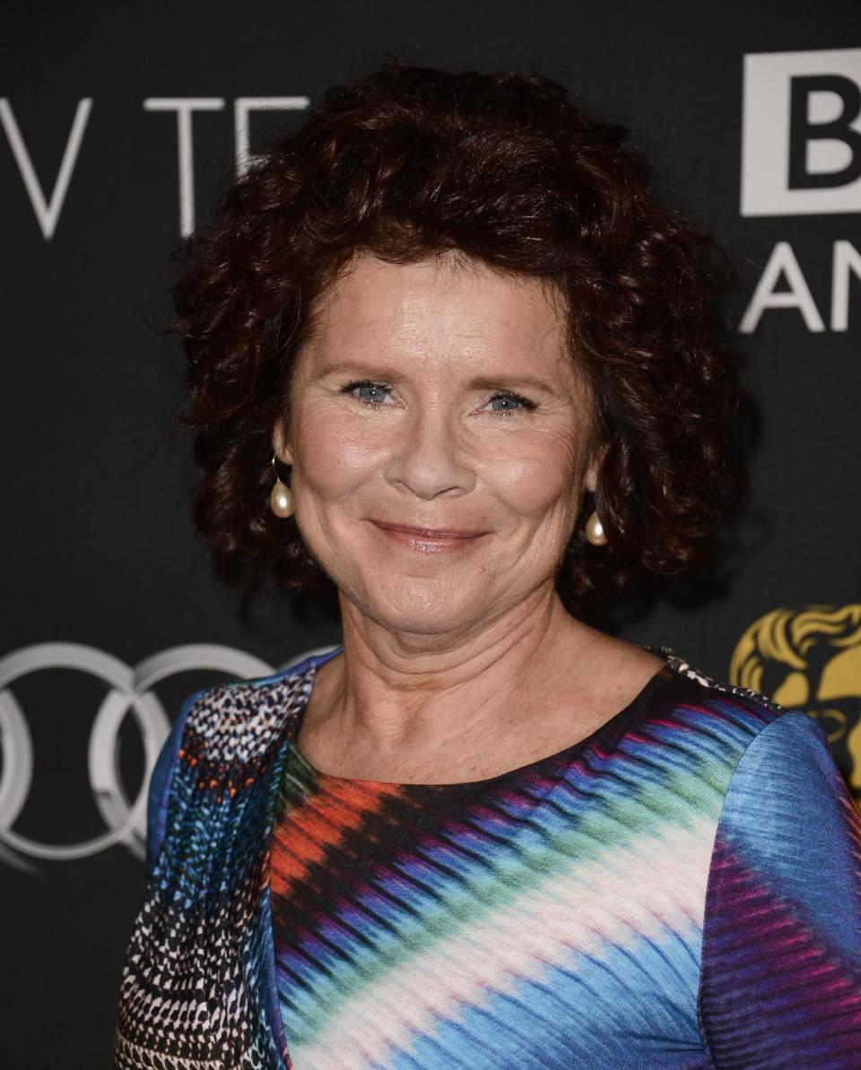 Actress and Emmy nominee Imelda Staunton arrives at the BAFTA's Los Angeles TV Tea party at the SLS Hotel on Saturday, Sept. 21, 2013 in Los Angeles. (Photo by Dan Steinberg/Invision/AP)