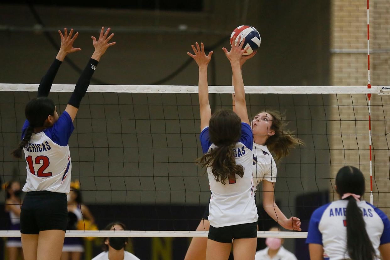 Burges' Karina Garcia during the game against Americas Tuesday, Aug. 24, 2021, at Burges High School in El Paso.