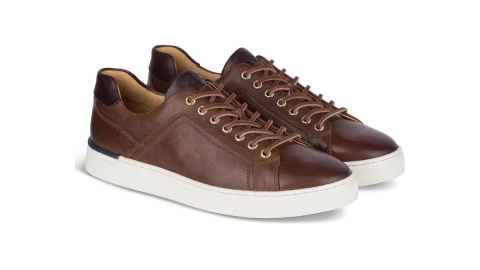 Sperry's Victura leather sneaker is 50% off during the brand's semi-annual sale.