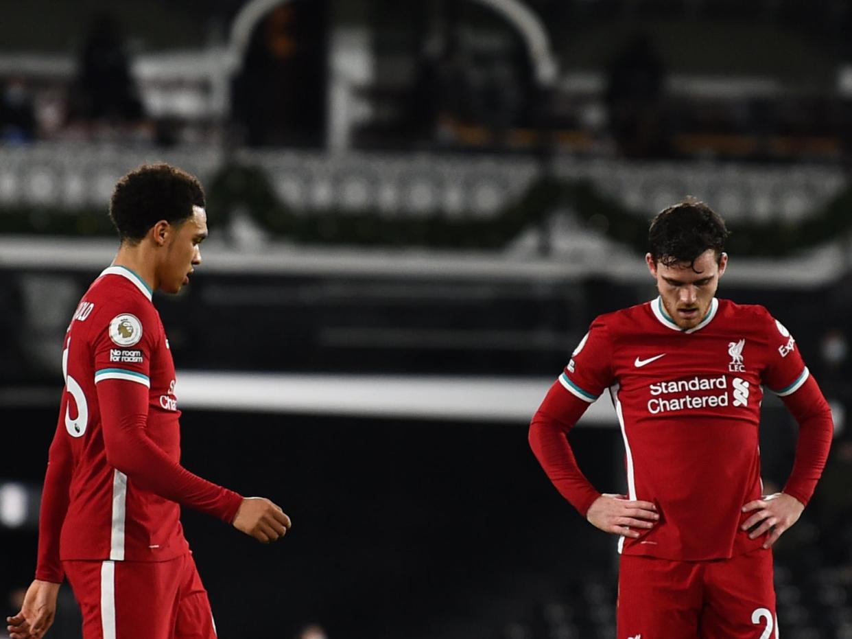 Liverpool full-backs Trent Alexander-Arnold and Andy Robertson (Liverpool FC via Getty Images)