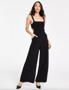 Bar III Women's Square-Neck Cutout-Side Wide-Leg Jumpsuit fashion finds