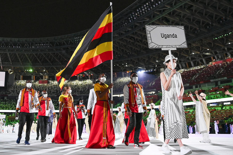 <p>The Ugandan delegates showed up looking like royalty. </p>