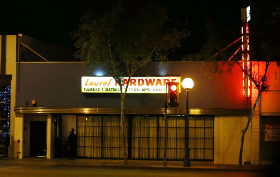 The rumoured couple were enjoying a night out at trendy bar Laurel Hardware in West Hollywood. Source: Rob/Finch