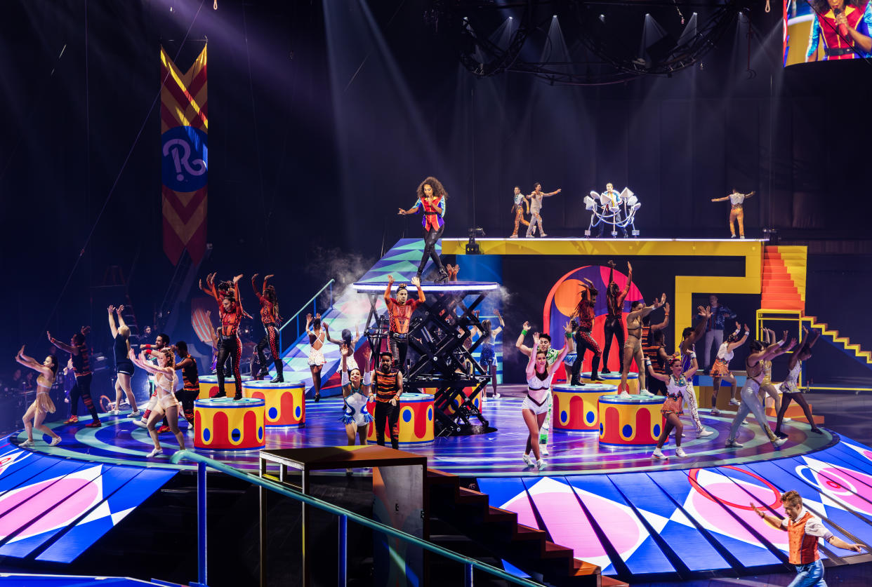 The cast of Ringling Bros. and Barnum & Bailey takes center stage during the opening scene, 