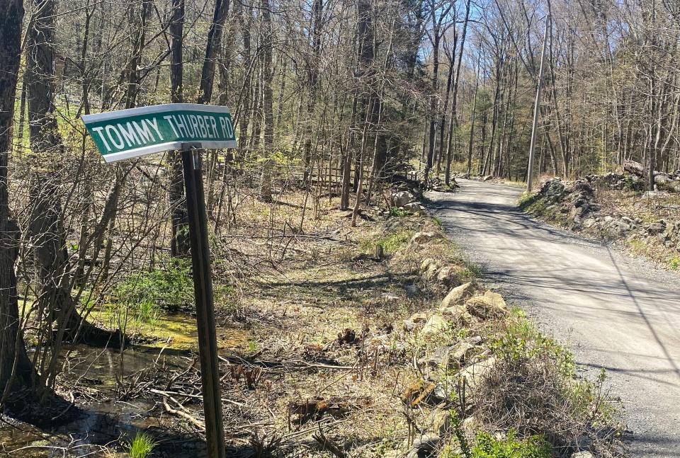 The intersection of Ice Pond Road and Tommy Thurber Road on the Southeast/Patterson boarder in Putnam County April 25, 2024. Skeletal remains were found at a house that was under construction nearby.