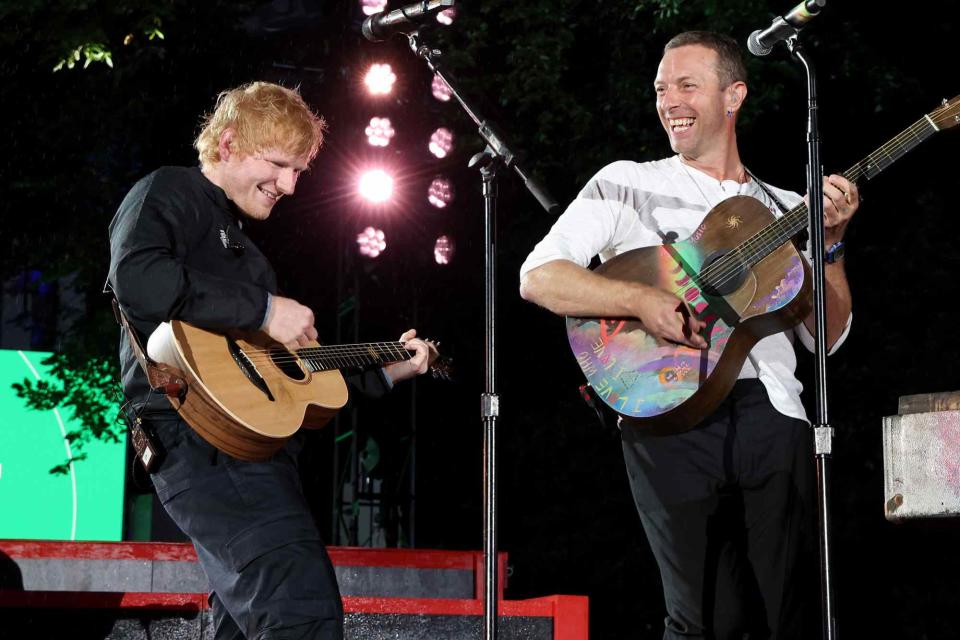 New 'Boy Band Sensation' Ed Sheeran and Chris Martin Perform Surprise