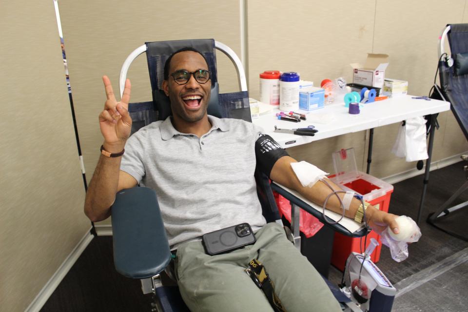 Evan Carson donated at the Terumo Medical Corporation blood drive held Thursday, June 8 in Elkton, Maryland.