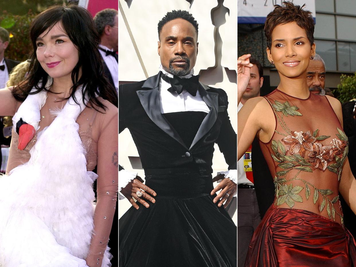 <p>Björk, Billy Porter and Halle Berry: some of the fashion pioneers the Oscars have inspired</p> (Getty)