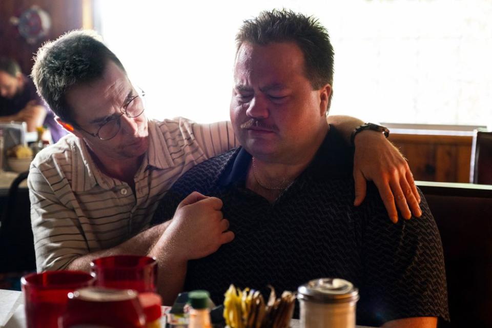 Sam Rockwell as Watson Bryant (left) with Paul Walter Hauser as Richard Jewell in Clint Eastwood's Richard Jewell | Claire Folger/Warner Bros