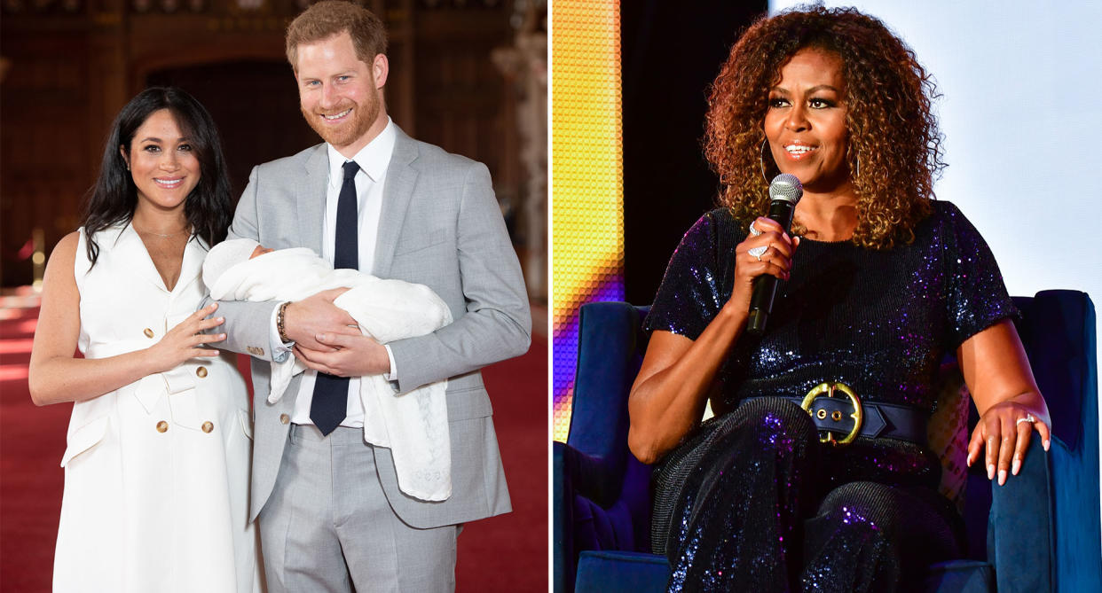 Meghan has interview Michelle Obama for British Vogue's September issue. [Photos: PA/Getty]