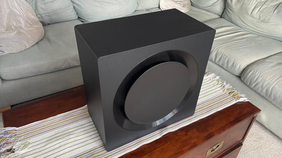 The rear speaker of the Samsung HW-Q990C soundbar system.