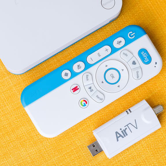 The AirTV remote has a lot of buttons that can control all aspects of the box.