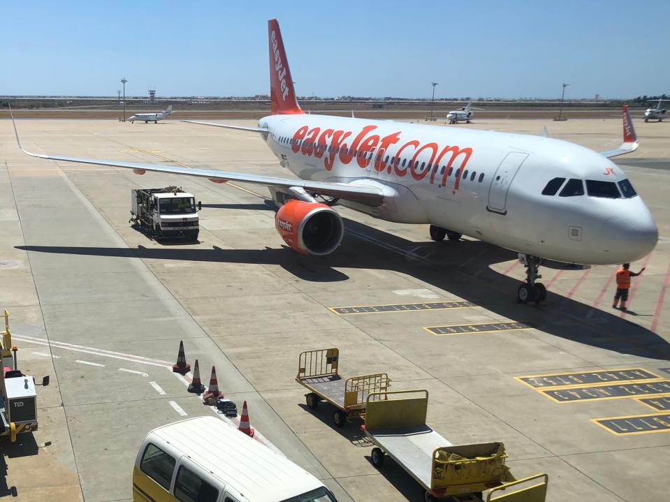 Sunny outlook: an easyJet Airbus A320 at Faro airport in Portugal (Simon Calder)