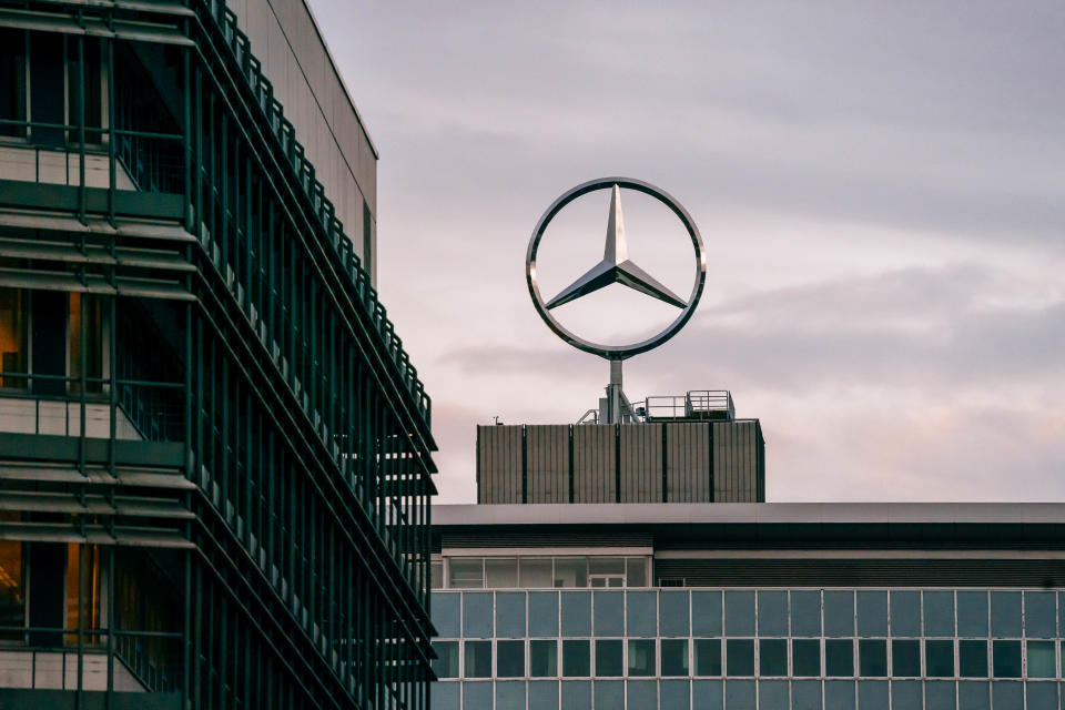 STUTTGART, GERMANY - FEBRUARY 10: The corporate headquarter of Daimler AG is seen prior to Daimler's annual press conference to announce financial results for 2019 on February 10, 2020 in Stuttgart, Germany. Daimler, one of Germany's biggest and most prestigious companies, had a difficult 2019, due partially to ongoing lawsuits related to its previous diesel emissions manipulations. (Photo by Thomas Niedermueller/Getty Images)