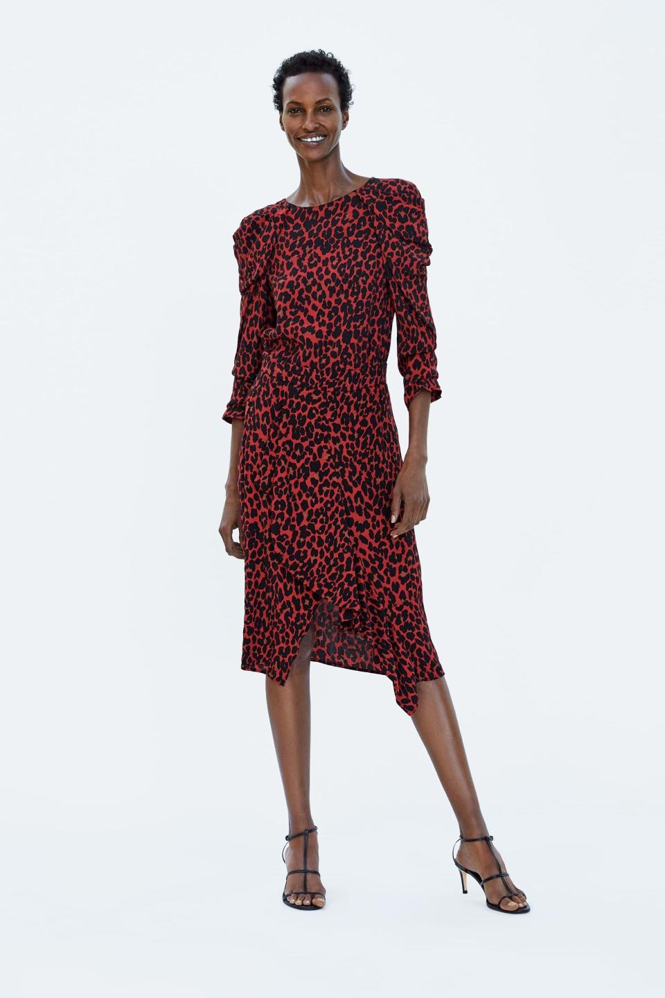 <em><strong>Shop Now:</strong> Zara Asymmetric Animal Print Skirt, $40. <a rel="nofollow noopener" href="https://www.zara.com/us/en/asymmetric-animal-print-skirt-p01165164.html?v1=7630729&v2=1074635" target="_blank" data-ylk="slk:zara.com;elm:context_link;itc:0;sec:content-canvas" class="link ">zara.com</a>.</em>