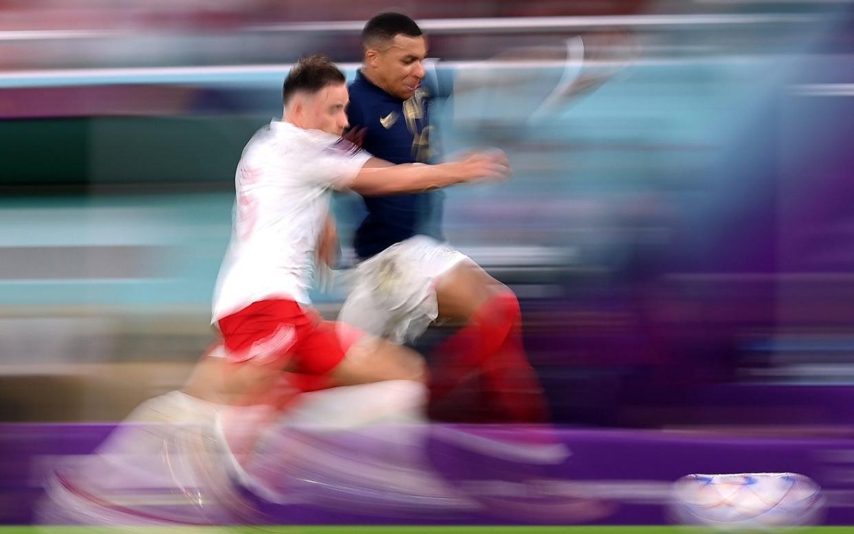 Kylian Mbappe and Matty Cash - Laurence Griffiths/Getty Images