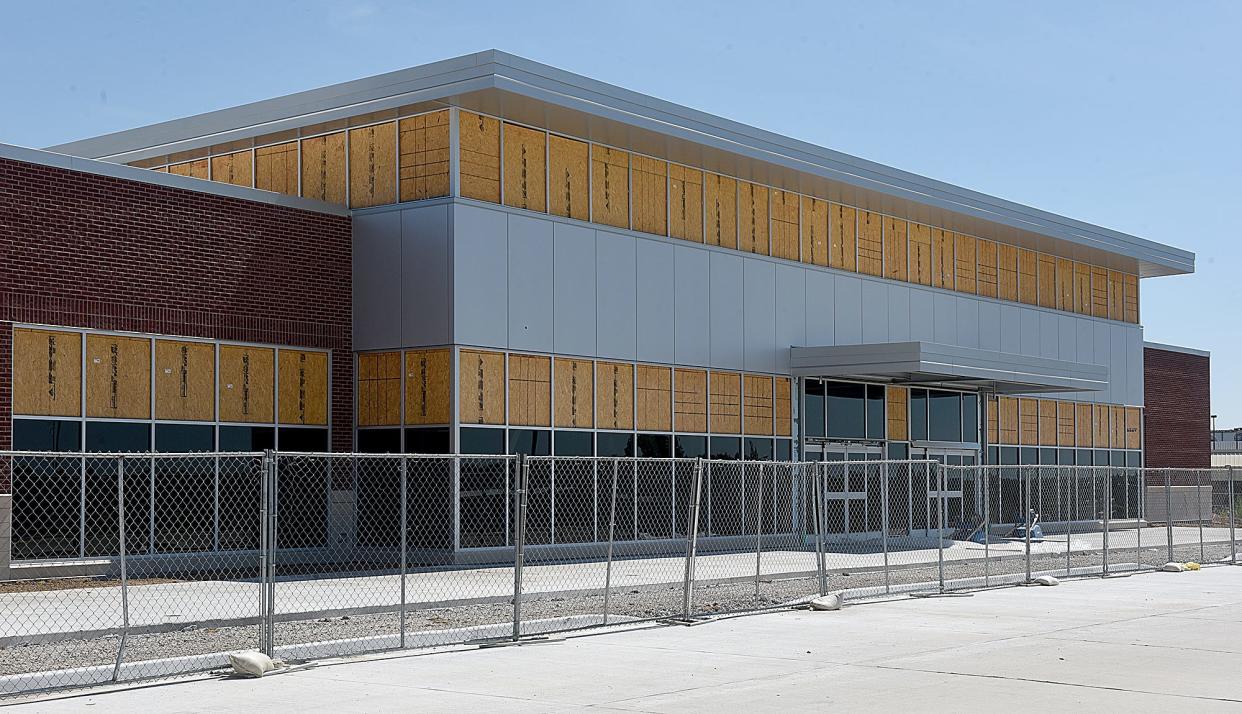 The new Columbia Regional Airport terminal, pictured here, is expected to open in September. An adjacent structure will house offices of airport administration, the Transportation Security Administration and a rental car counter.