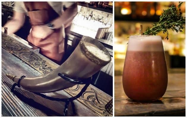 Drink from a traditional horn or choose one of their signature cocktails. Source: Instagram/mrgreen87;  Be