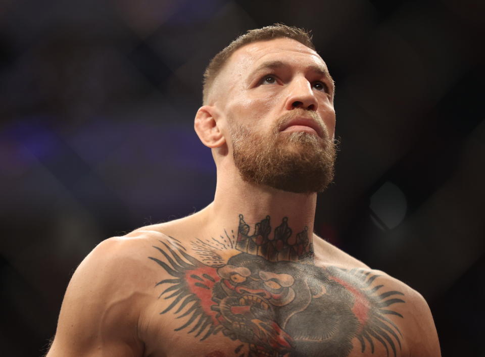 Nevada , United States - 10 July 2021; Conor McGregor before his lightweigh fight with Dustin Poirier during the UFC 264 event at T-Mobile Arena in Las Vegas, Nevada, USA. (Photo By Thomas King/Sportsfile via Getty Images)