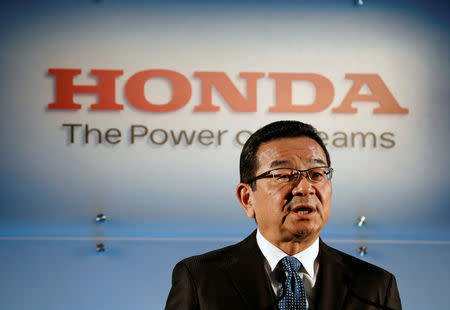 Honda Motor Chief Executive Takahiro Hachigo attends a news conference in Tokyo, Japan, February 19, 2019. REUTERS/Kim Kyung-hoon