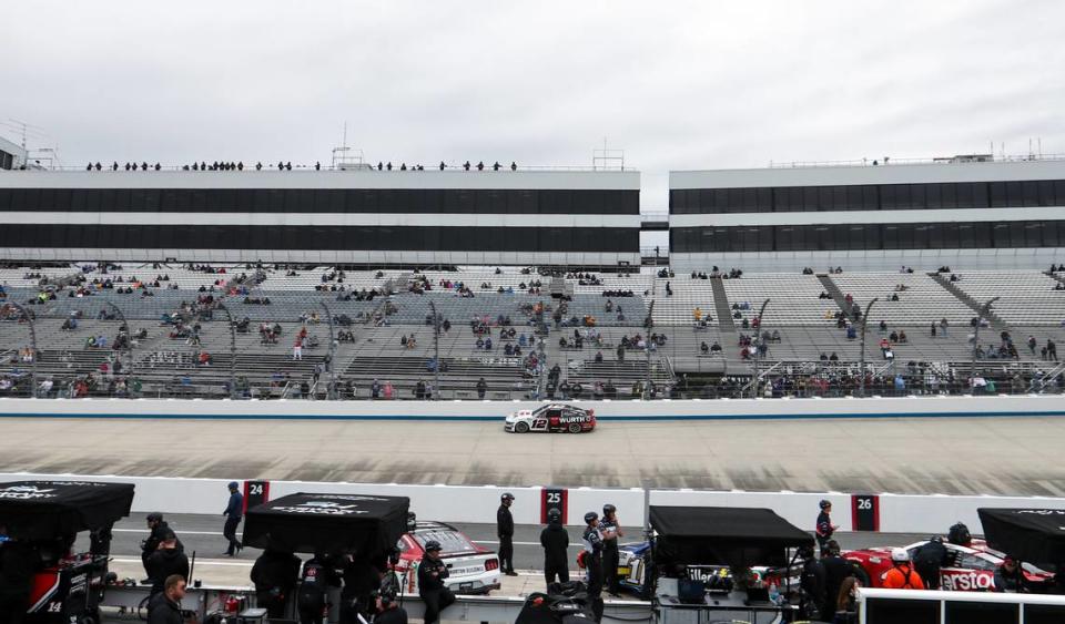 Apr 27, 2024; Dover, Delaware, USA; NASCAR Cup Series driver Ryan Blaney (12) during practice and qualifying for the Wurth 400 at Dover Motor Speedway.