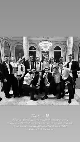 <p>cmcavoy25/Instagram</p> McAvoy was joined by some of his Bruins teammates and former teammates at his nuptials