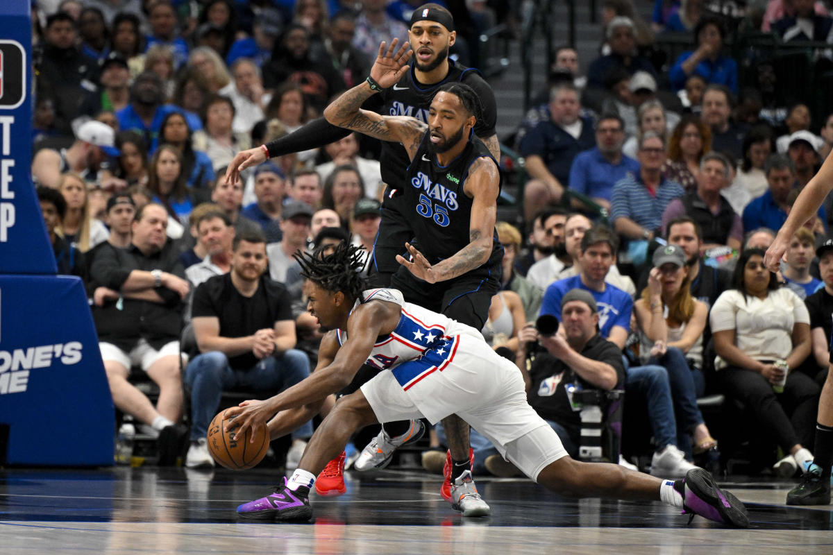 76ers star Tyrese Maxey out vs. Nets with concussion after slamming head on Mavs F Derrick Jones Jr.’s knee