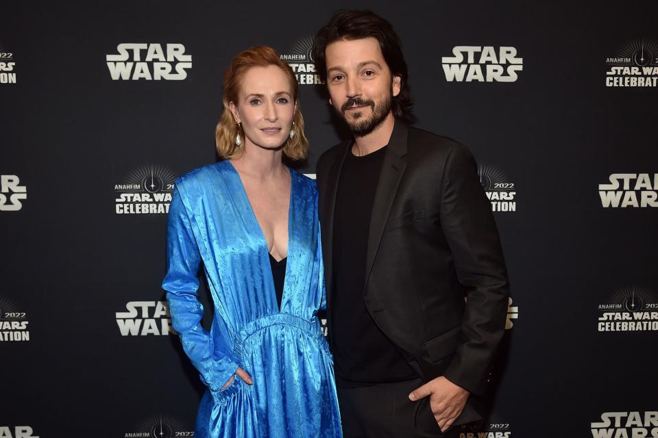 Genevieve O'Reilly and Diego Luna attend the studio showcase panel at Star Wars Celebration for “Andor” in Anaheim, California on May 26, 2022. The new original series from Lucasfilm launches exclusively on Disney+ August 31.