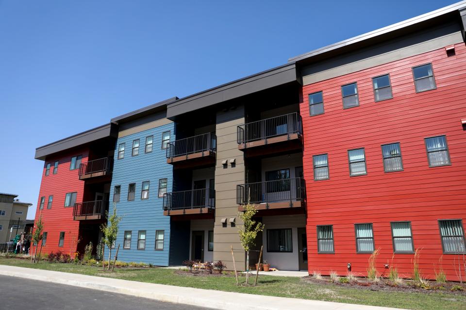 The apartment complex Colonia Paz operated by the Farmworker Housing Development Corporation provides affordable housing for farmworkers and their families in Lebanon.