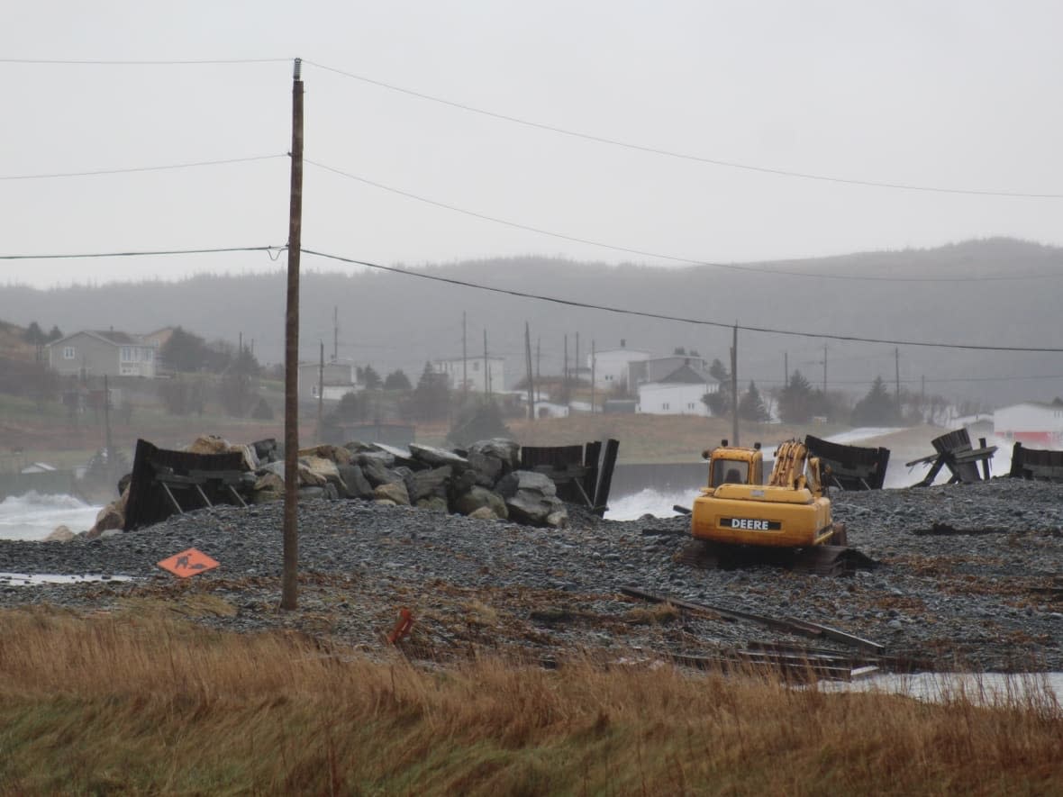 Storm-battered Trepassey is dealing with more infrastructure damage again this week.   (Clifford Doran/Facebook - image credit)