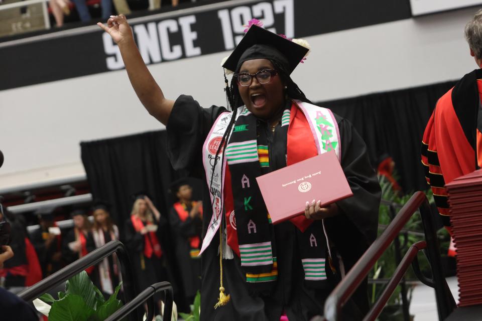 Charlise Miller, one of 1,400 students receiving their diploma from APSU at the university's May 2024 Commencement.