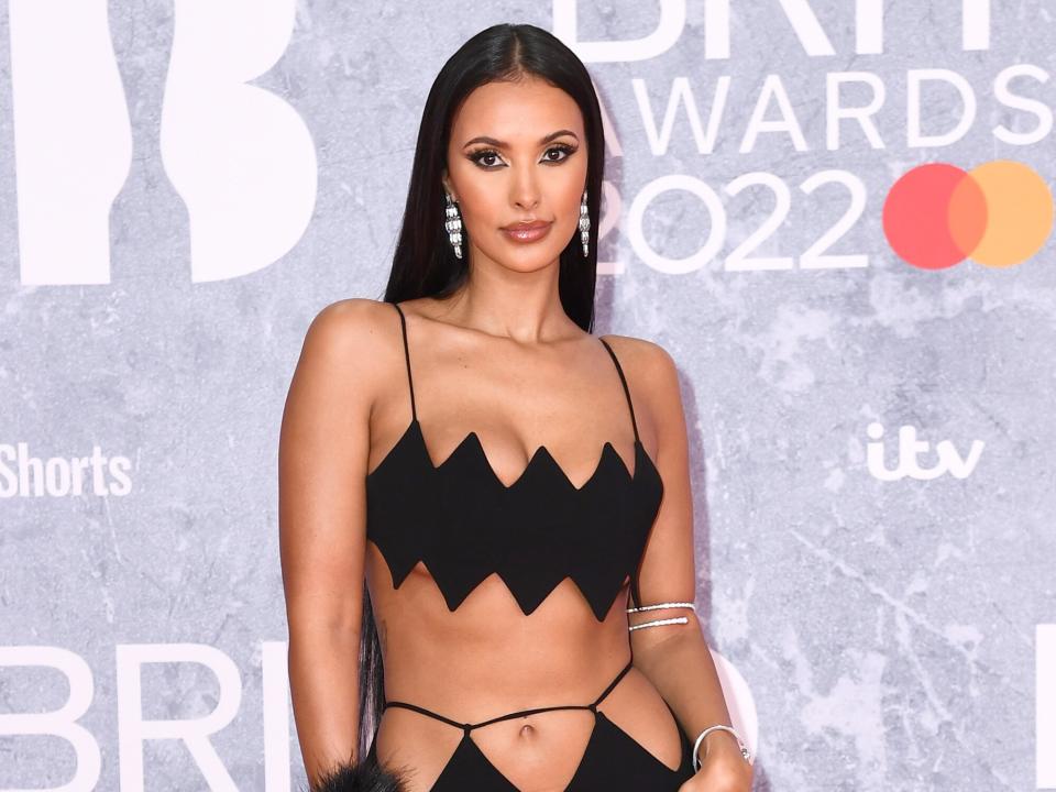 Maya Jama attends The BRIT Awards 2022 at The O2 Arena on February 08, 2022 in London, England