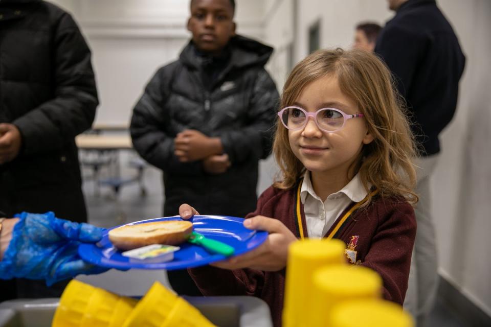 Russell Tovey visits Ark Burlington Danes Academy (Magic Breakfast)