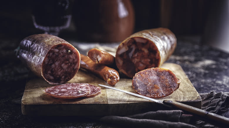 selection of chorizo on board