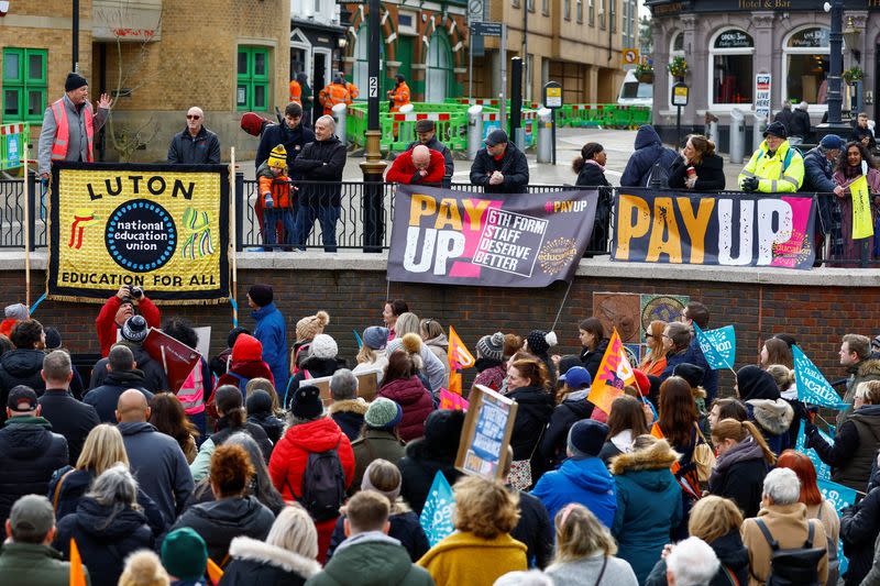 Teachers join the strike action in Luton