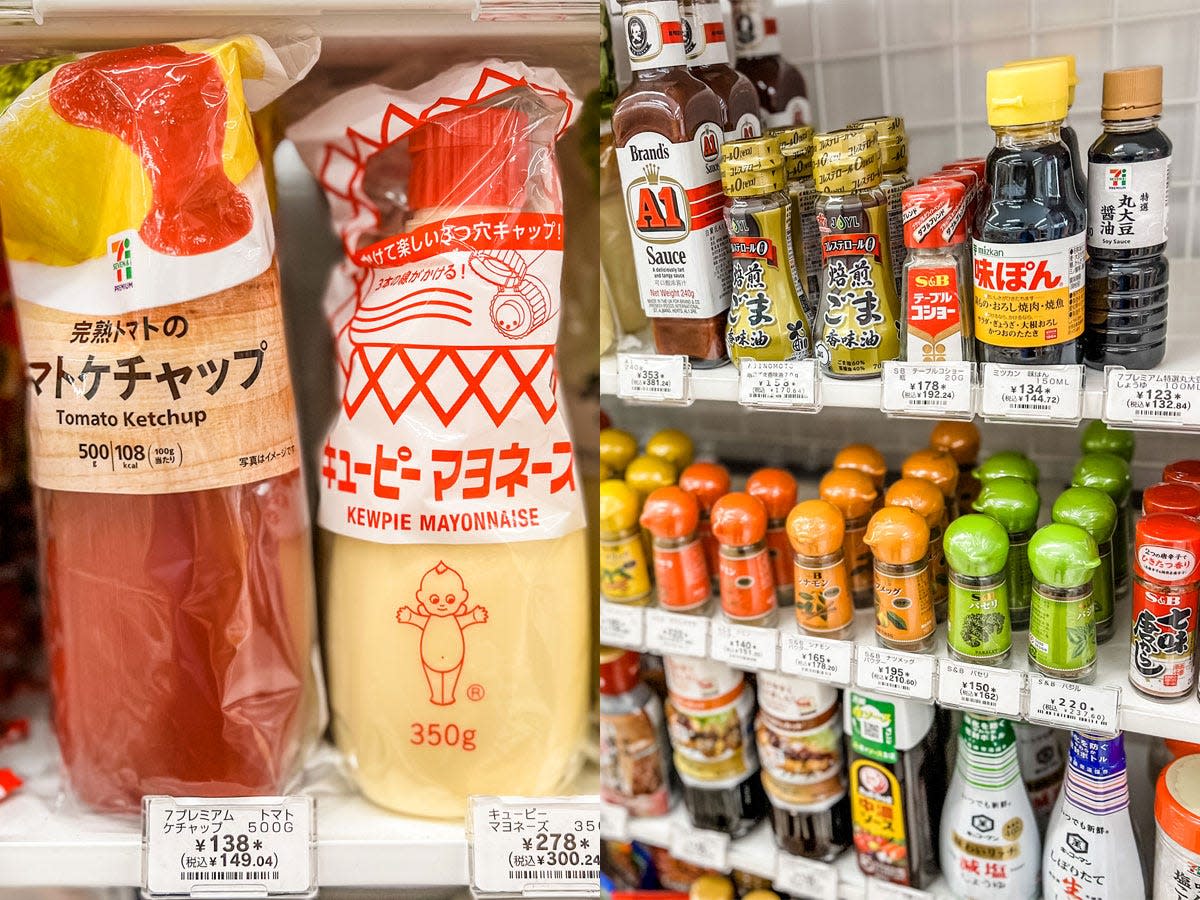 plastic condiments and sauces in the 7-Eleven