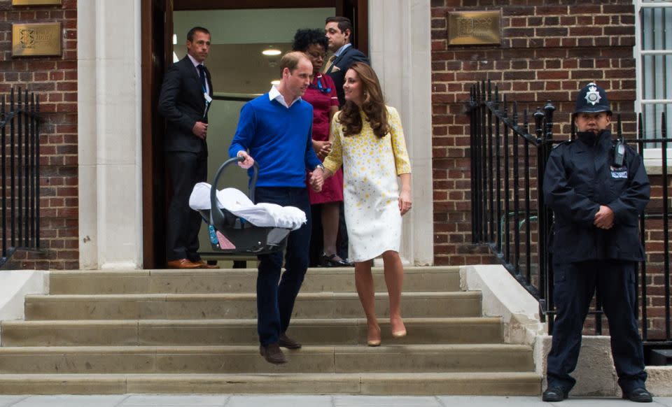 Here the royals are pictured after the birth of Princess Charlotte. Photo: Getty Images