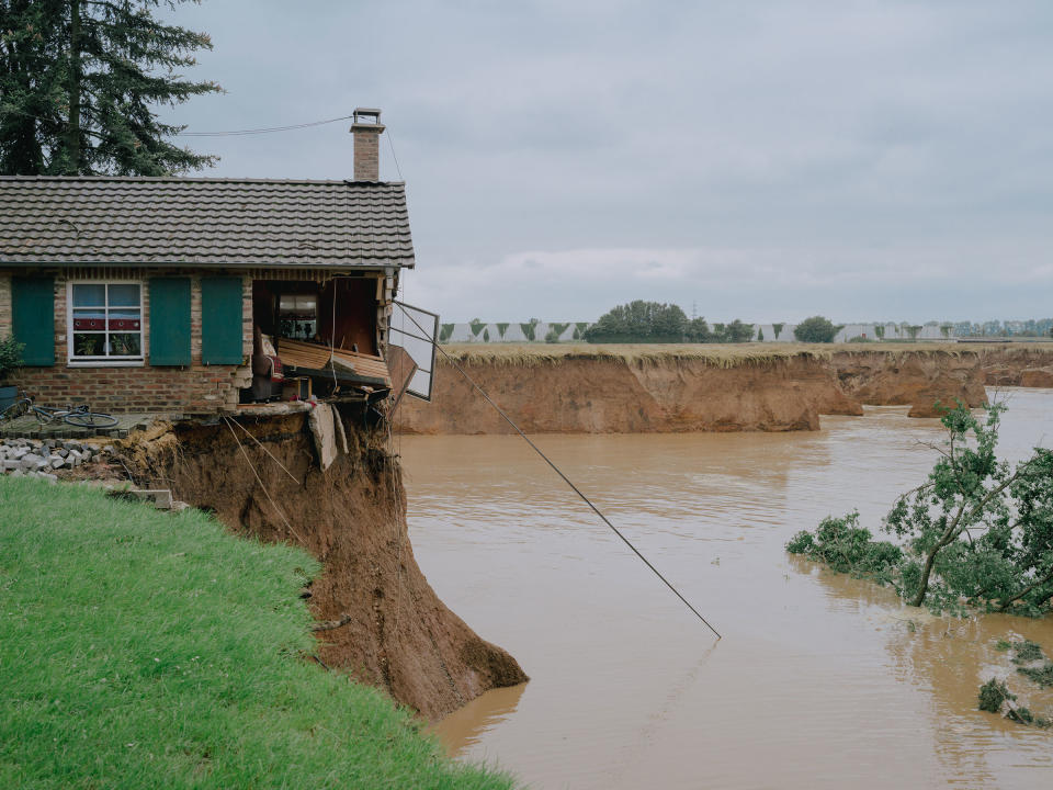 A house damaged by floods in Erfstadt Blessem, Germany, July 16, 2021.<span class="copyright">DOCKS Collective</span>