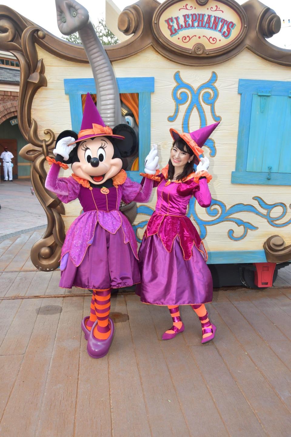 Disney fan Yuuri wears a costume inspired by Minnie Mouse.