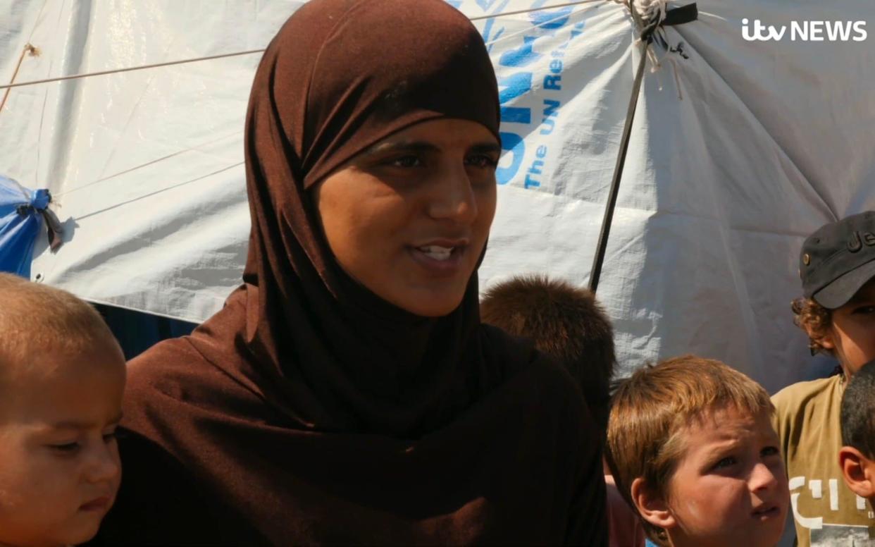 Tooba Gondal in the Ain Issa camp last month - Universal News And Sport (Europe)