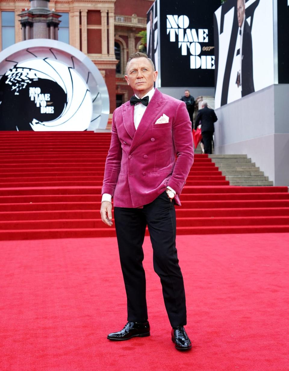 Daniel Craig attending the World Premiere of No Time To Die in September. The film helped to boost household spending on entertainment in October, according to Barclaycard (Ian West/PA) (PA Wire)