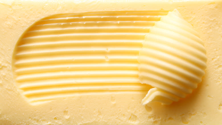 Closeup of spreadable butter