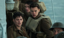 <p>‘Dunkirk’ is Christopher Nolan’s best film. It’s a relentless ride that’ll leave you exhausted, shaken and with a ringing in your ears. It’s unique, typically Nolan-esque narrative separates it from other war films, and best of all, Harry Styles isn’t a distraction. – <a rel="nofollow noopener" href="https://twitter.com/robjyoung" target="_blank" data-ylk="slk:Rob Young;elm:context_link;itc:0;sec:content-canvas" class="link "><em>Rob Young</em></a>. (Warner Bros.) </p>