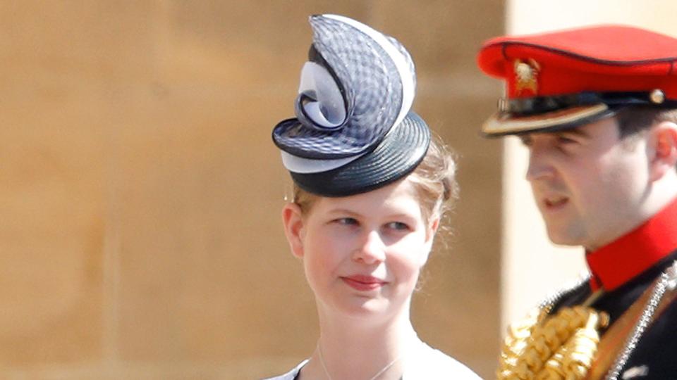 Lady Louise Windsor at the wedding of Prince Harry to Meghan Markle in her mother's dress