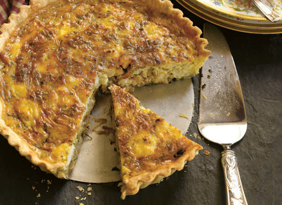 <strong>Get the <a href="http://www.huffingtonpost.com/2012/03/07/cauliflower-chvre-and-o_n_1327188.html">Cauliflower, Chevre and Onion Quiche Recipe</a></strong>