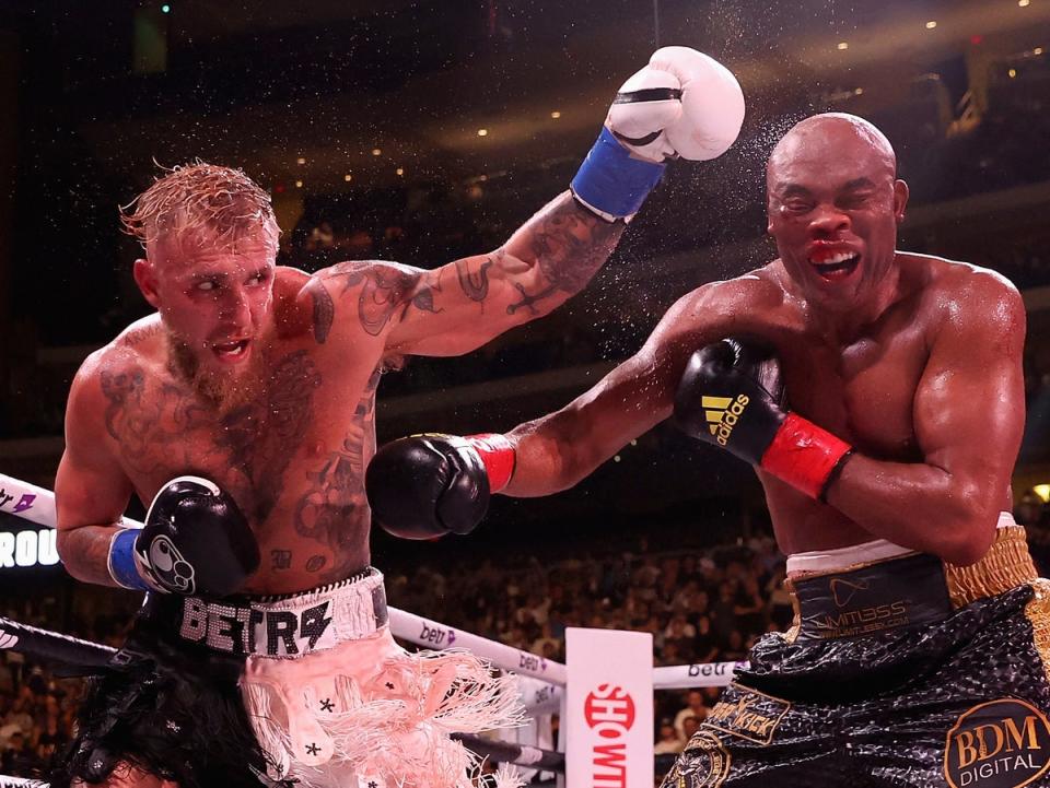 Jake Paul (left) beat Anderson Silva via unanimous decision (Getty Images)