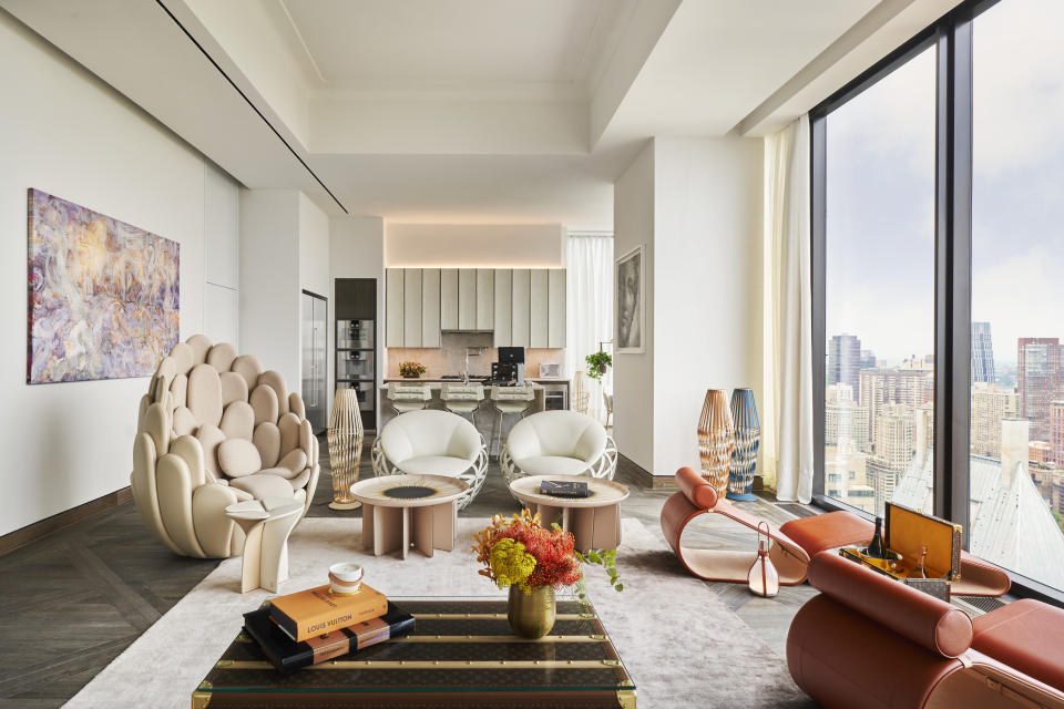 A view of the condo furnished with Louis Vuitton Objets Nomades. Photo by Adrian Gaut.