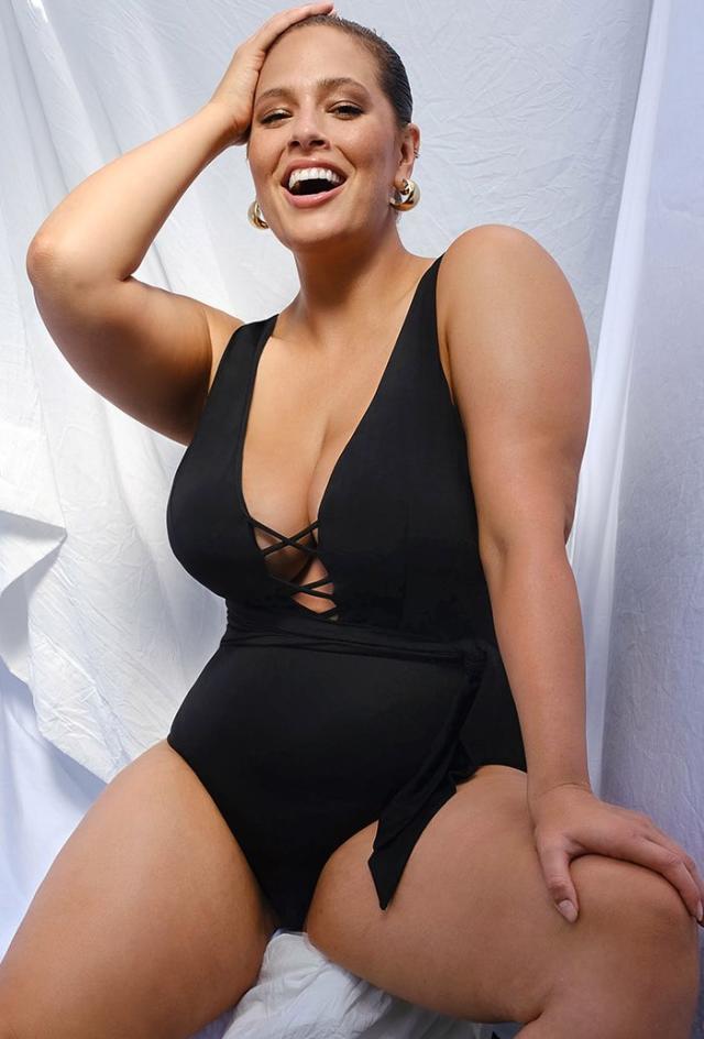 Ashley Graham is a bathing beauty in colorful Knix swimsuits